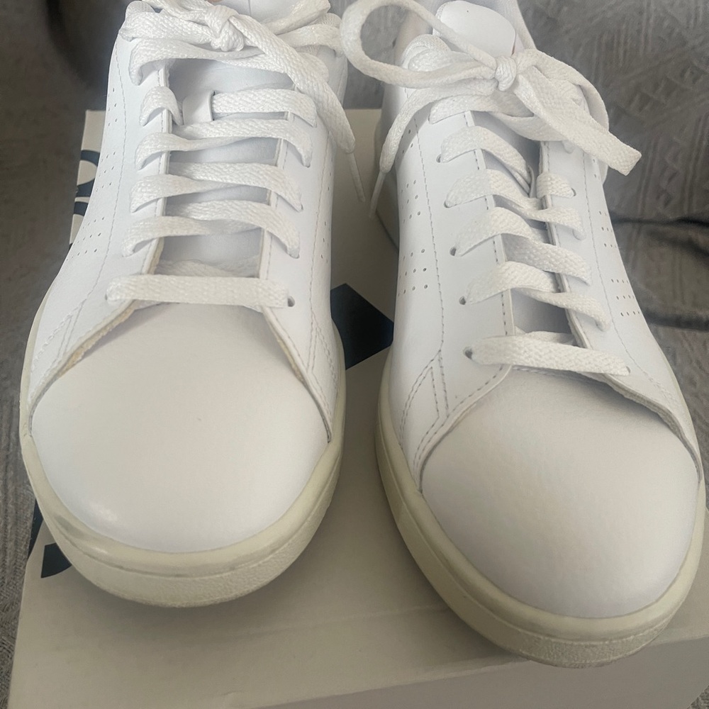 Adidas Advantage 2.0 White Athletic Sneakers with animal print Design